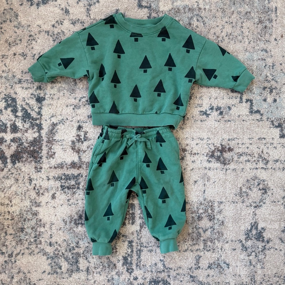 Hanna Andersson Baby Holiday French Terry Sweatshirt & Sweatpants Set, 12-18m